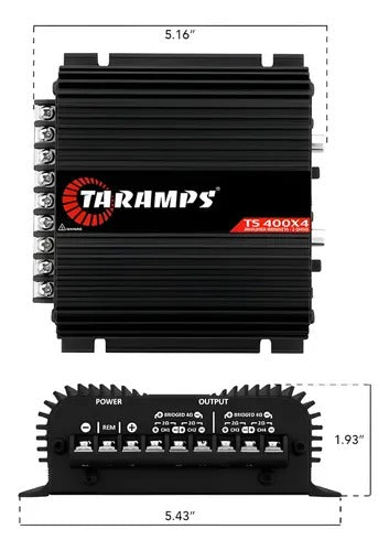 Módulo Taramps Ts400x4 Digital 100w Rms 4 Canais 2ohms A Fio Módulo Taramps Ts400x4 Digital 100w Rms 4 Canais 2ohms A Fio